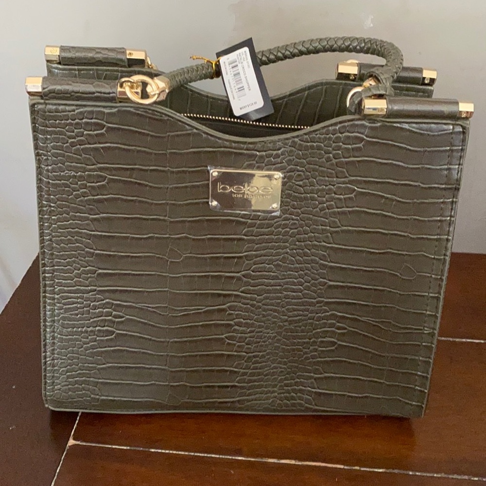Bebe Natalie Croco Shopper Purse